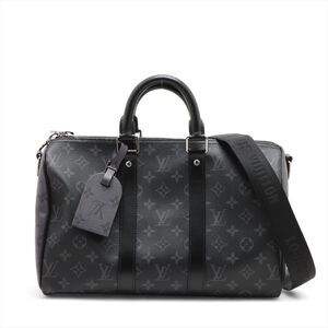 Louis Vuitton Keepall Bandouliere Monogram Canvas Duffle Bag Black